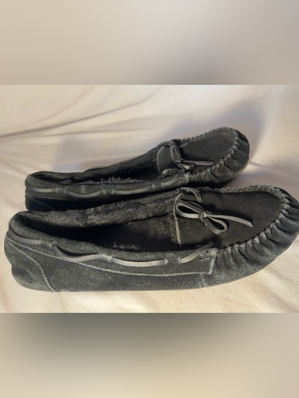 Target Black Faux Suede Moccasin Slippers